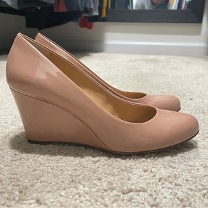 Jcrew factory nude patent wedges size 6.5